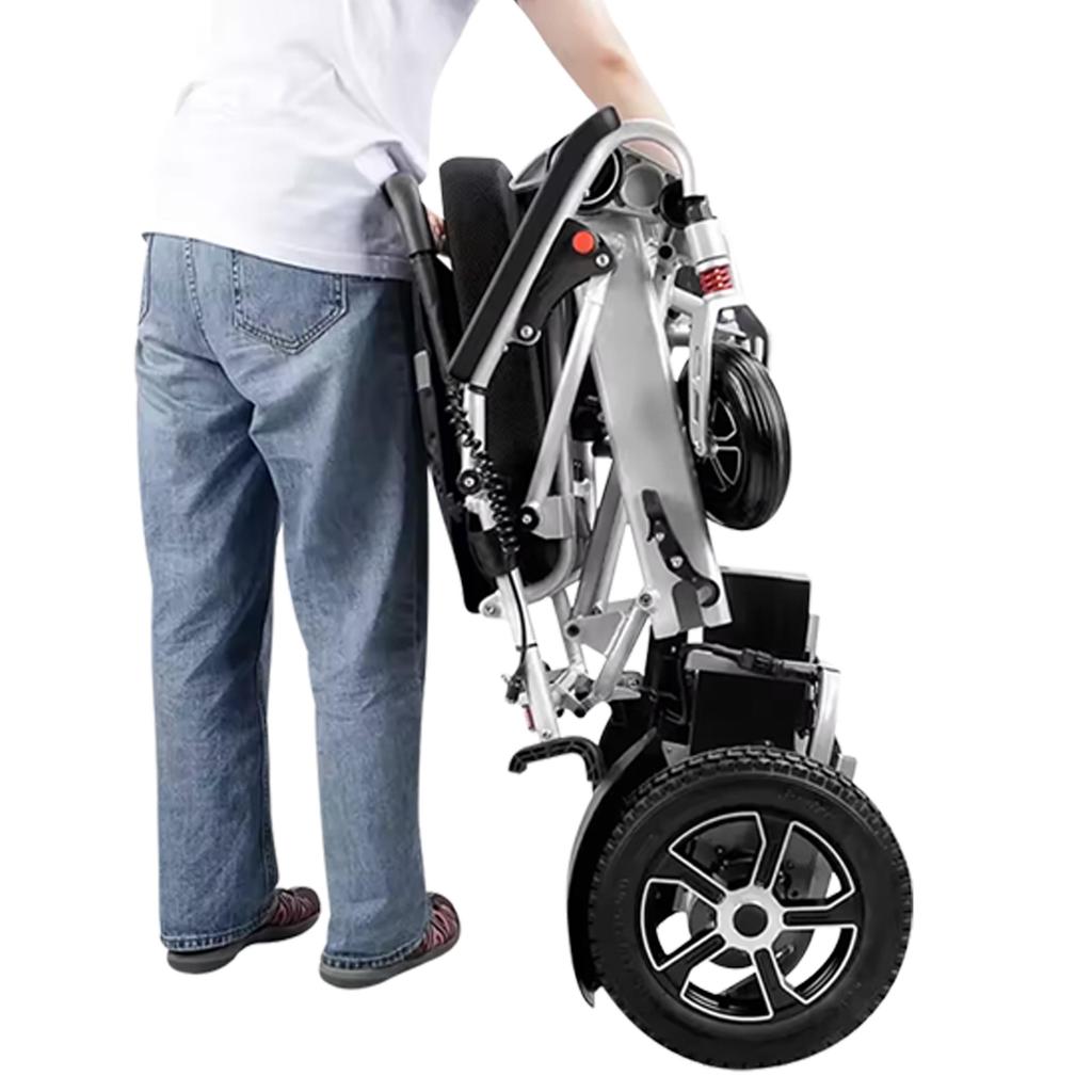 WEYRAL 207 Sicherer Elektrischer Rollstuhl 350W*2 Doppelmotor 12Ah*2 Doppelbatterie 150KG Last Aluminiumlegierung 40KM Reichweite Faltbar Für Ältere Menschen