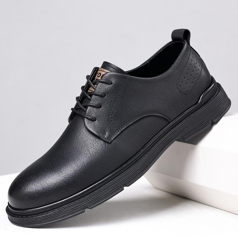 Fashion British Style Korean Version Low Top Work Shoes for Men Fashion Casual New Designer Spring Autumn Leather Dress Shoes Man