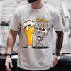 Summer Hot Beer Fun Skull Printed T-Shirt Men's Fashion New Large Size T-Shirt Casual Fashion O Neck Short Sleeve Tops