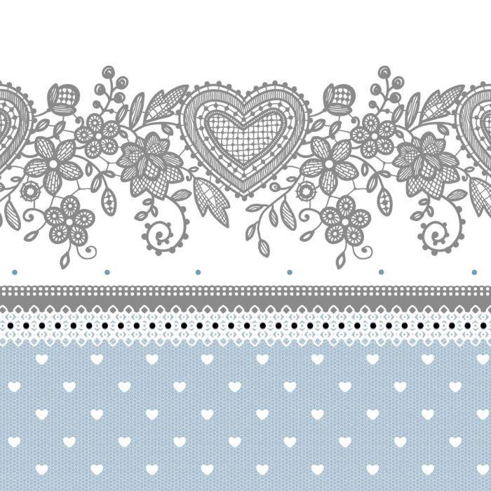 Pack complet housse de couette réversible pour lit 140 x 190 cm Heart bleu