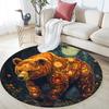 Golden Bear Round Area Rug,Carpet Rug for Living Room Bedroom Sofa Playroom Decor,Non-slip Floor Mat