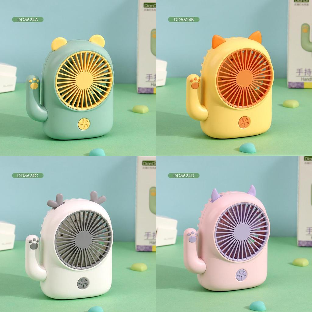 Niedlicher Cartoon-Katzen-Mini-Ventilator, USB-wiederaufladbar, tragbarer Schreibtisch-Handventilator
