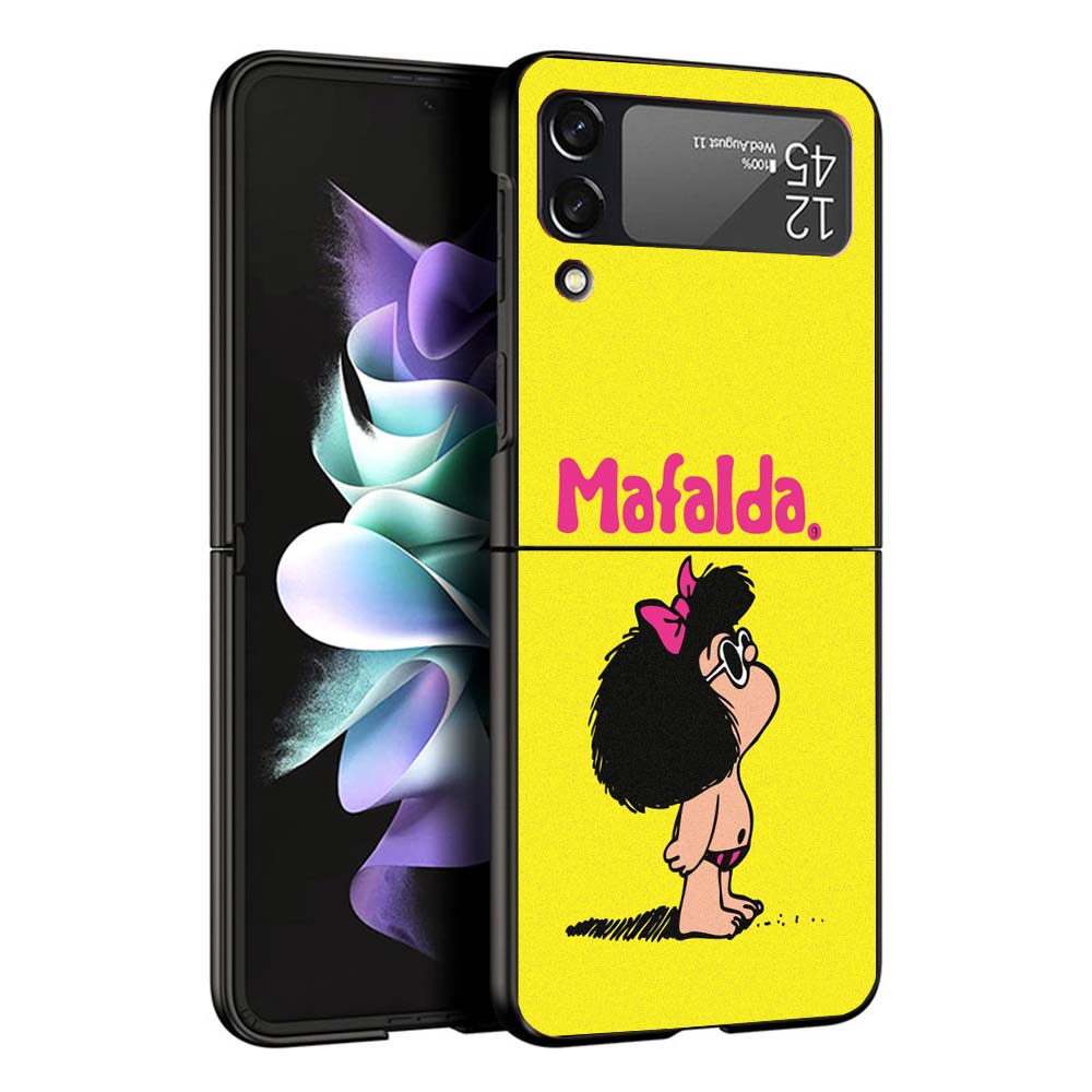 Mafalda Cartoon Phone Case For Samsung Galaxy Z Flip7 Flip6 5G Flip5 Flip4 Flip3 ZFlip 7 6 3 4 5 Shockproof Back Cover Galaxy Z
