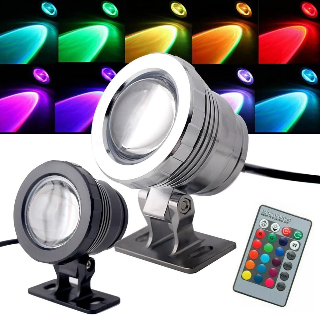 20W RGB LED Underwater Lights Submersible Lamp With Remote Control 16 Colors Changing IP65 Waterproof for Pool Aquarium Spray