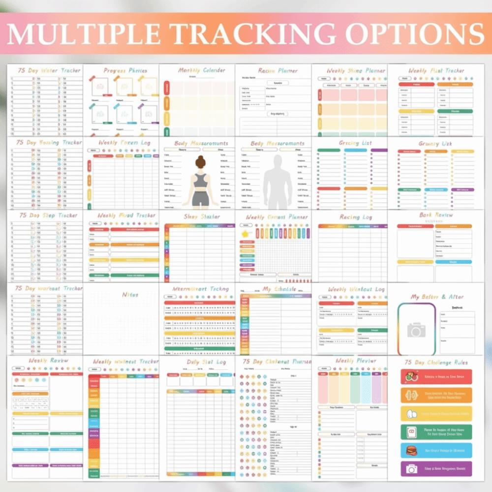 Progress Tracking 75 Soft Challenge Journal Goal Setting 75 Tracker  Habit Formation