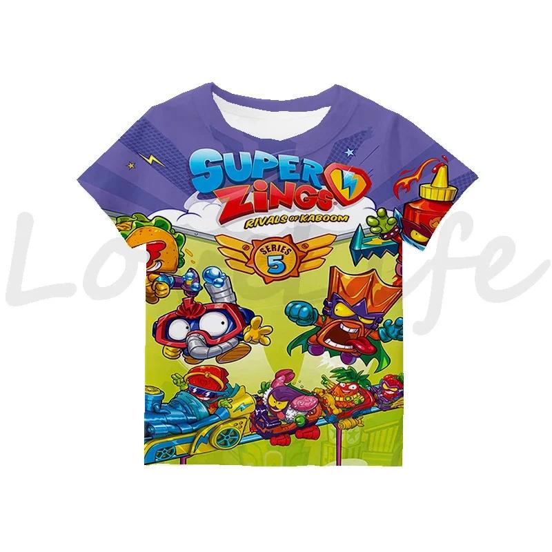 Kids SuperTings T Shirt Harajuku Boys Girls Cartoon Print T-shirts Summer Short Sleeve Children's Clothing Comfortable Tee Tops