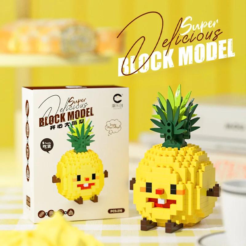 

Веселые микрочастичные строительные блоки Happy Eat and Play Series Яркий авокадо ананас детские развивающие игрушки для сборки No box