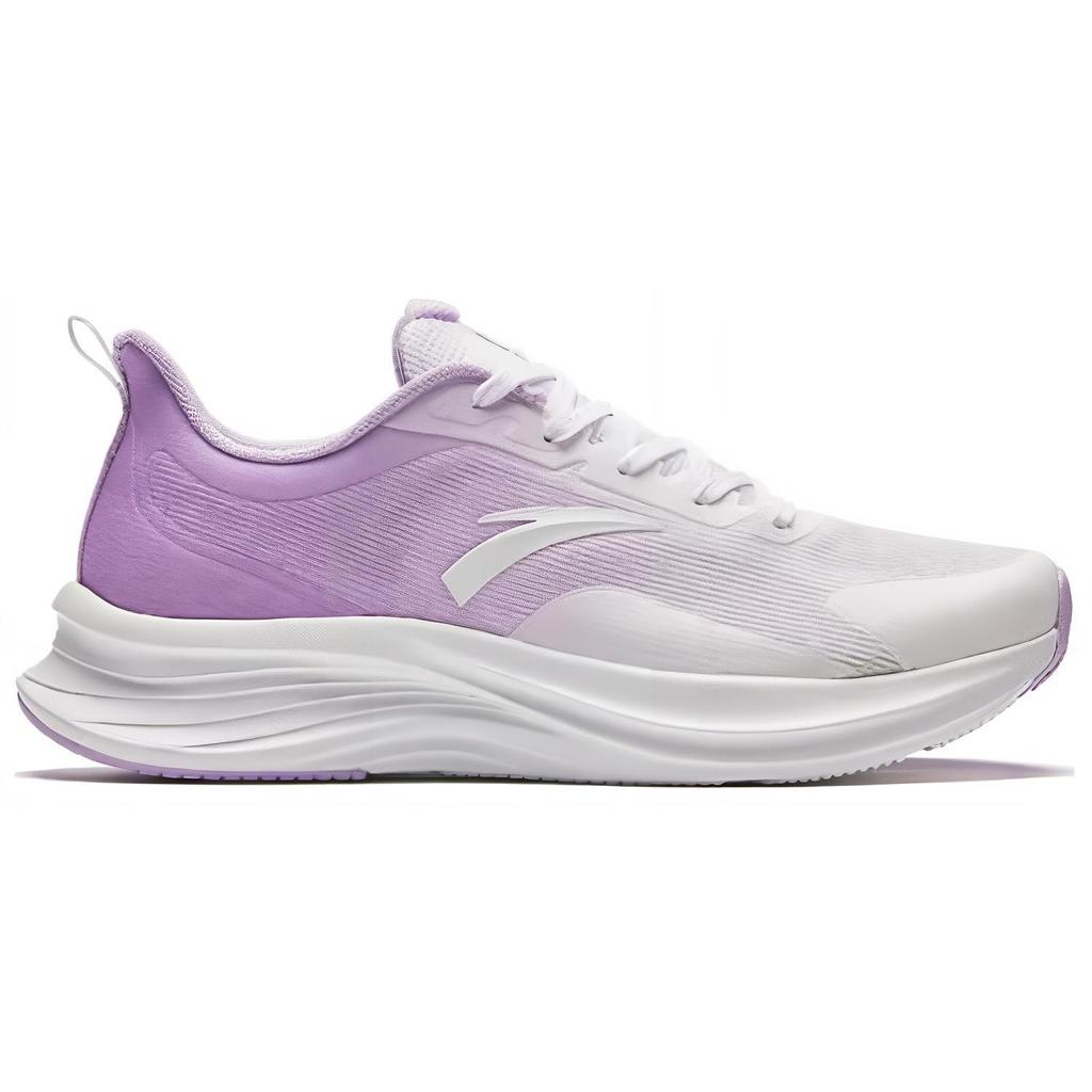 New Anta Cushioned Slip Resistant Low Top Running Shoes Women's White Purple 122425541-2