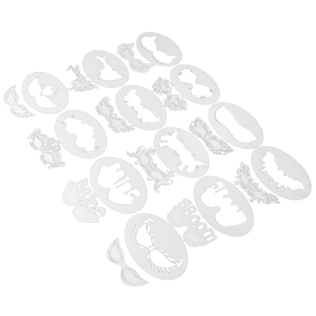 12 Sets Gesichts-Schablonen-Set Wiederverwendbare Weiche Temporäre Tattoos Schablonen für Kind Erwachsener Halloween-Party