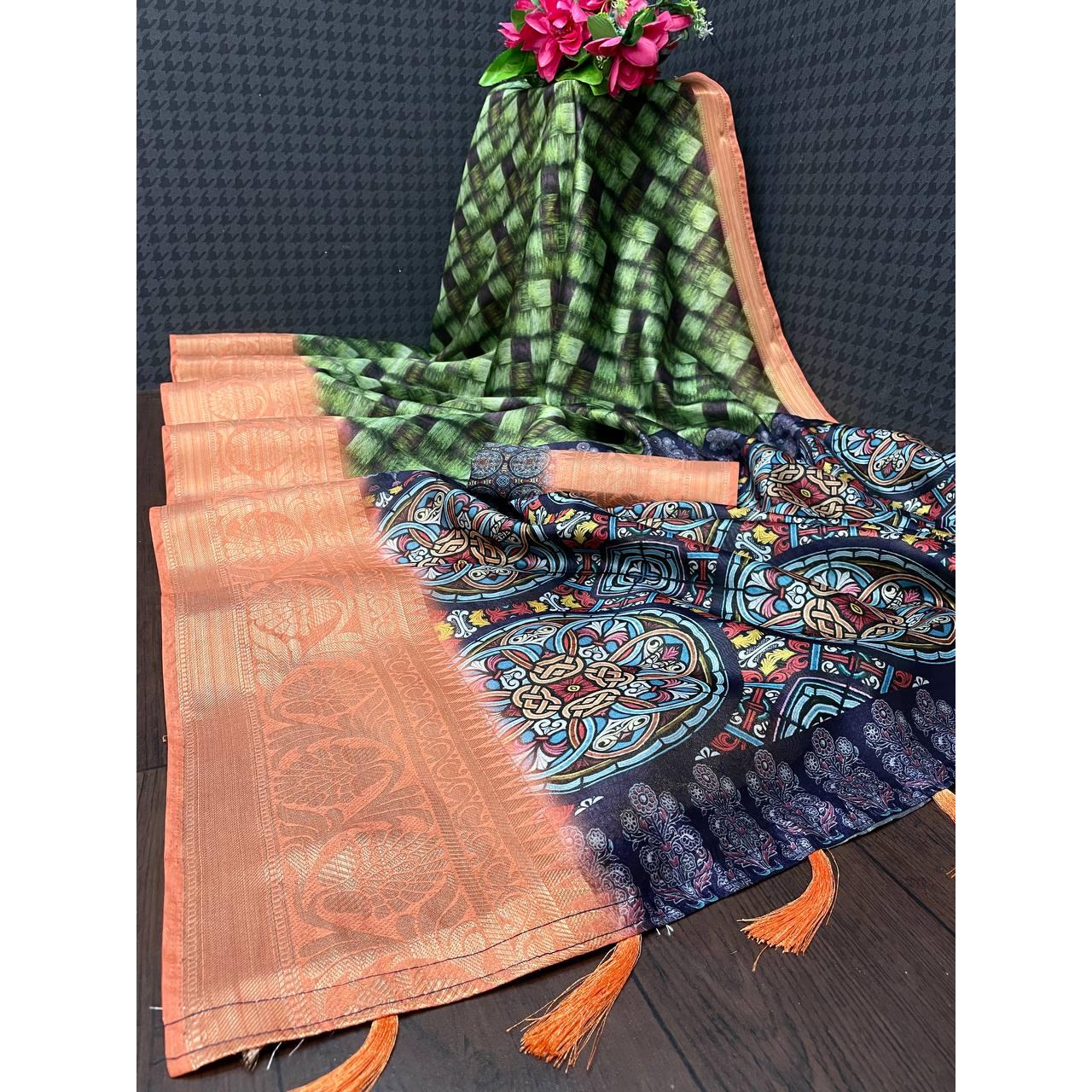

Soft Silk saree are known to be Beautiful, Elegant, and Luxurious*