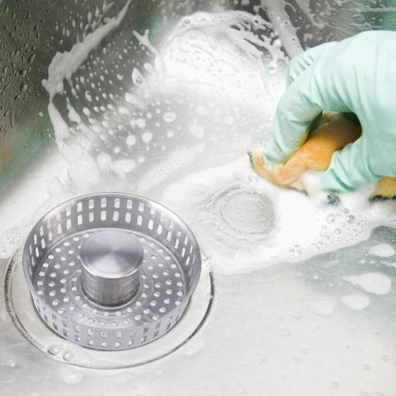 Upgrades Sink Stop Stainless Steel Drain stop Metal Sink Drain Stop Kitchen Sink Accessories Simple Installation
