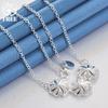 925 Sterling Silver 18 Inch AAA Zircon Flower Necklace Jewelry
