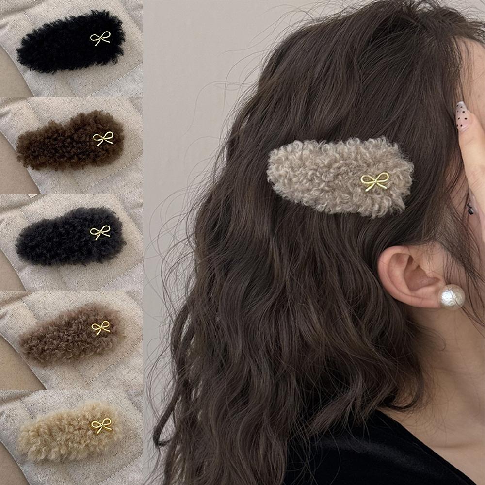 

French Style Women s Side Clips Autumn & Winter Hair Clips Cute Hair Accessories for Women Girls колір темно кави