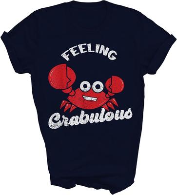 MIRABOZZI Se sent comme un Crabe Fabuleux Amateurs de Crabe Homard Fruits de Mer Ventilateur Chemise Unisexe Vintage Cadeau Femmes Hommes