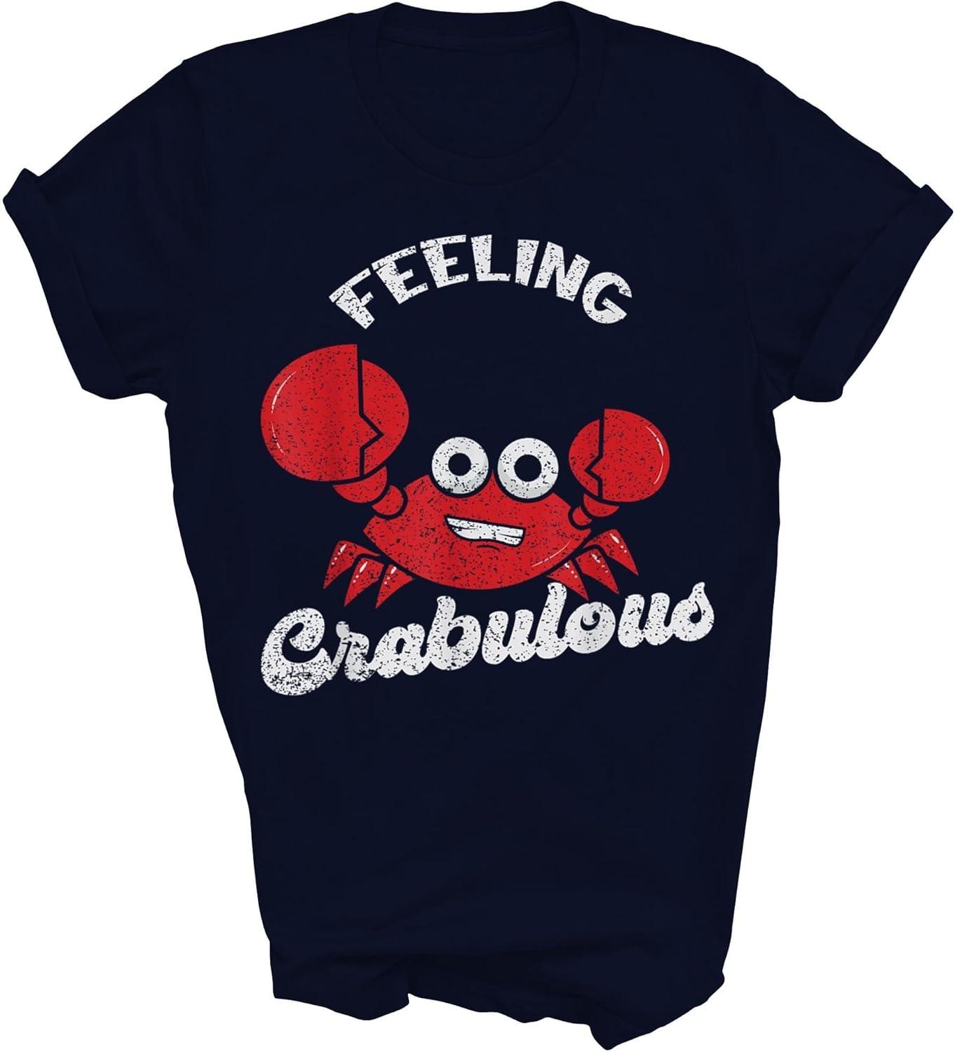 MIRABOZZI Feeling Crabulous Crab Lovers Lobster Seafood Fan Vintage Unisex Shirt Gift Women Men XXXXXL чёрный