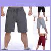 Calções de Ginástica Elásticos Lisos Masculinos Calças de Corrida Esportivas Confortáveis S-3xl Preto