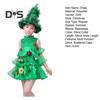 Children Christmas Dress Multi Pendant Decor Scattered Cake Hem Sleeveless Stand Collar A-line Cosplay Stage Show Performance Mini Dress
