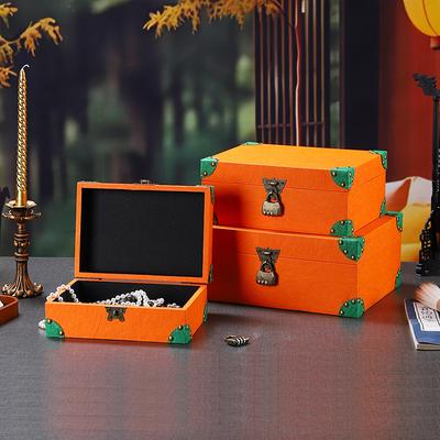 Wooden Antique Storage Box Medieval Vintage Suitcase Treasure Chest Necklaces Jewelry Organizer Gift Box with Lock Big Photo Box