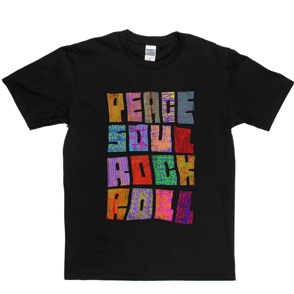 Peace Soul Rock & Roll Unisex T-Shirt S-4XL S разноцветный