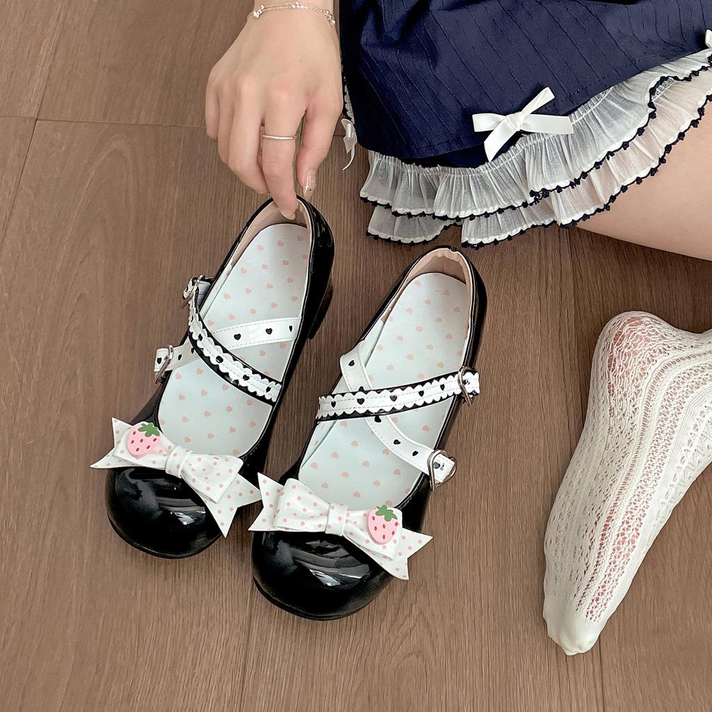 Scarpe Mary Jane da donna con tacco alto spesso, punta rotonda, stile fata francese bianco, bocca leggera, nuove per l'autunno 2025, per aumentare l'altezza