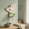 Mushroom House Wood Wall Mount Flower Shelf Sun Clouds Hanging Plant Panel  Living Room
