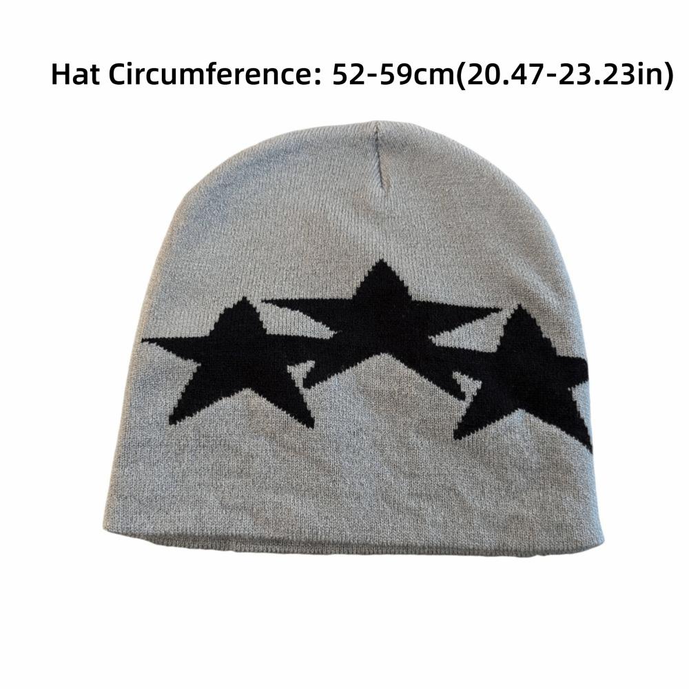 Pullover Style Warm Knit Hat Windproof Pentagram Beanie Hat Niche Beanies  Skating Camping Hiking