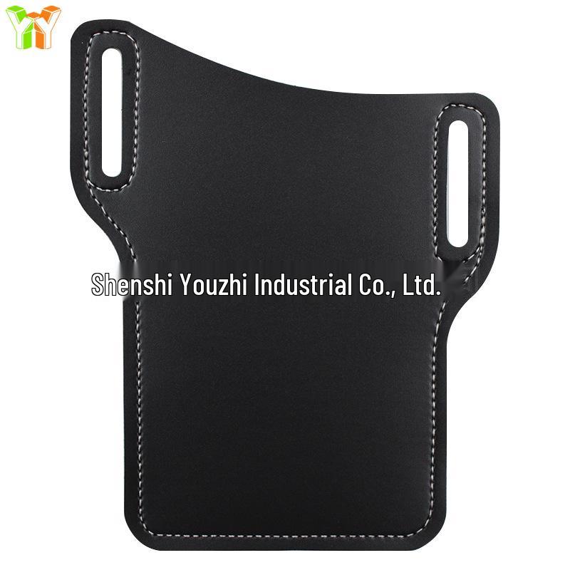 

Мужская ретро кожаная поясная сумка: Чехол-клипса для телефона и сумка для занятий спортом на открытом воздухе чёрный