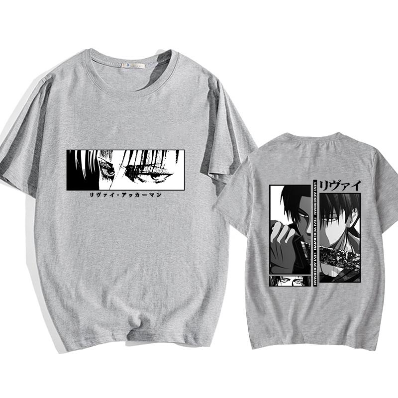 Футболка с принтом японского аниме Levi Ackerman Graphic Street Cool Y2K Harajuku Shirt Levi Ackerman T-Shirt Top Unisex S