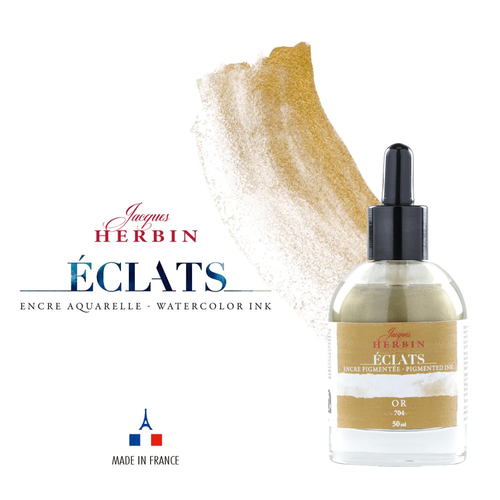 Herbin watercolor pigment hb16704 ink, ink, Eclat, pigment, 50ml, gold,