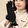 Solid Color Female Touchscreen Gloves Thermal Lined Cycling Warm Gloves  Winter Protection