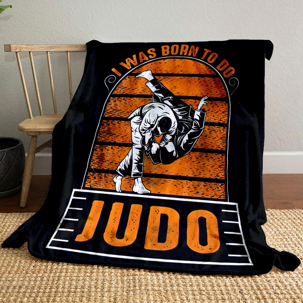 I Was Born To Do Judo Retro Style Throw Blanket bedroom Blanket for Livingroom Couch lunch break Soft throw for Friend s festival Gift 80cm x 120cm