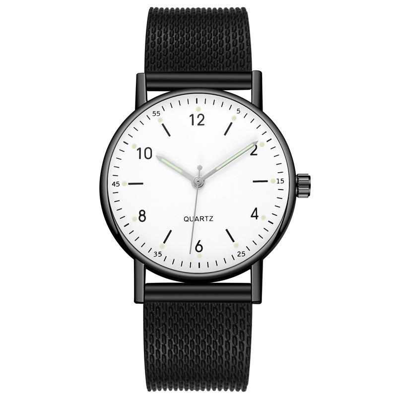 Modische leuchtende Uhr Damen-Kleber-Netzarmband Quarz-Uhr Damen-Uhr Nischen-Damen-Uhr