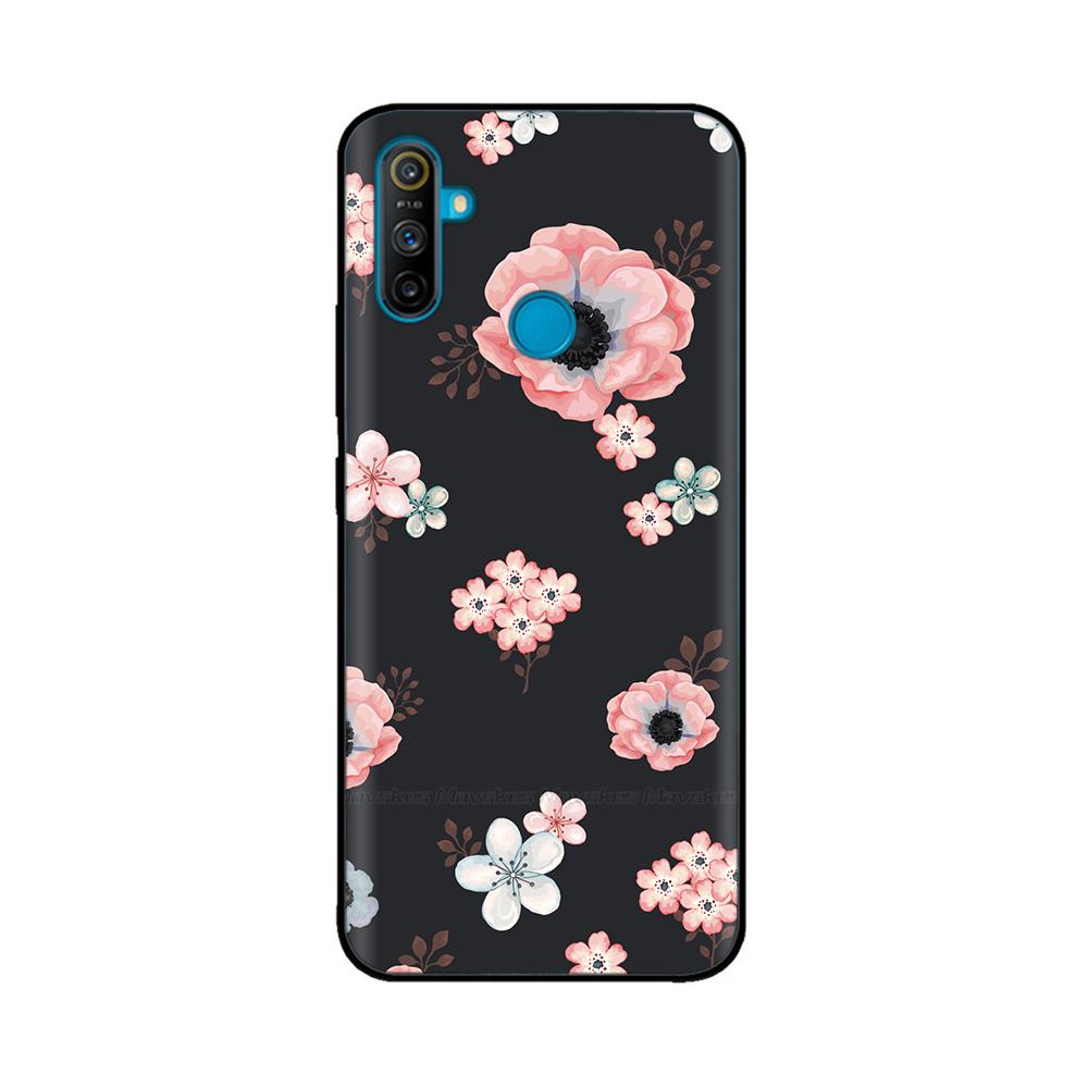 Etui do Realme C3 Miękkie Czarne Silikonowe TPU Wzór Tylna Klapka Do OPPO Realme C3 RMX2020 C 3 RealmeC3 Malowane Etui na Telefon Fundas