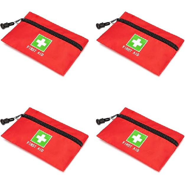 Red Emergency Bag First Aid Small Empty Travel Rescue Pouch First Responder Storage Medicine Pocket Bags for Car Home Office Kitchen Sport Ourdoors