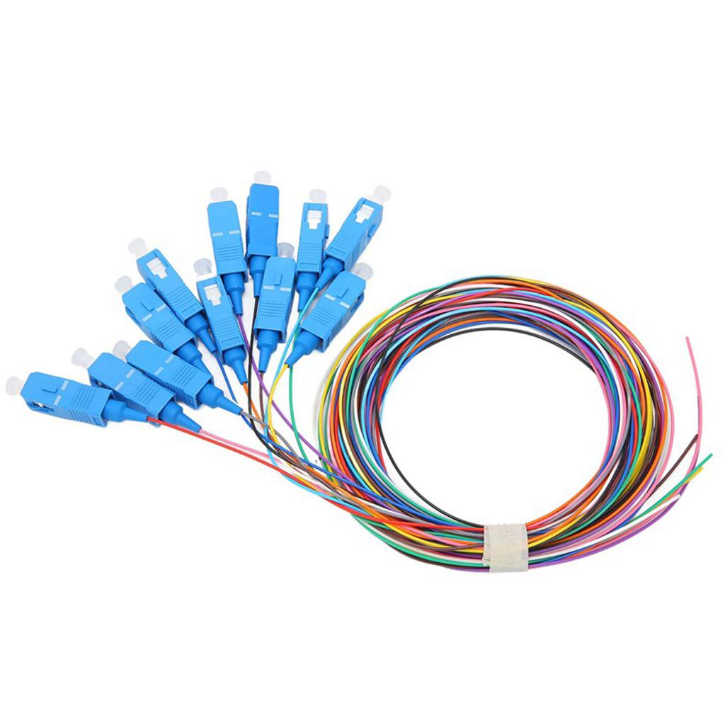 12pcs Fiber Optic Cable 12 Strand Ceramic Ferrule Low Insertion Loss Patch Cord for Instrumentation