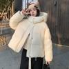 Hooded Cotton Jacket Women Thickened Warm Long Sleeved Outwear Autumn Winter Korean Loose Solid Color Versatile Short Coat