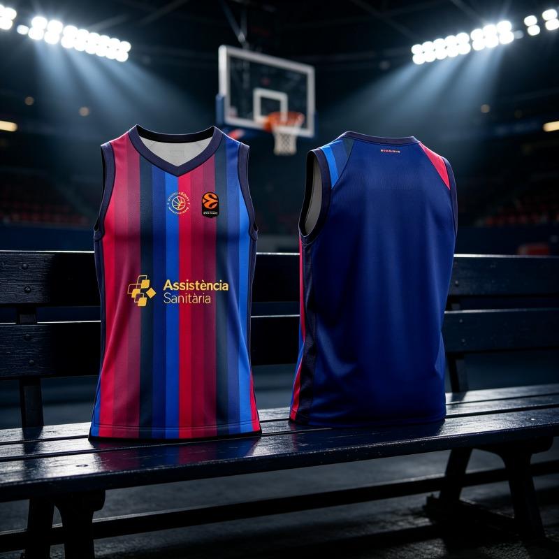 Barcelona Family Basketball Vest for 2026-27 Season, 3D Printed Sleeveless Breathable Vest, Street Basketball Fan T-shirt