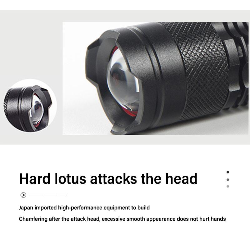 Super Strong Multifunction High 3D Battery Tactical Rechargeable Aluminum Water Proof Led