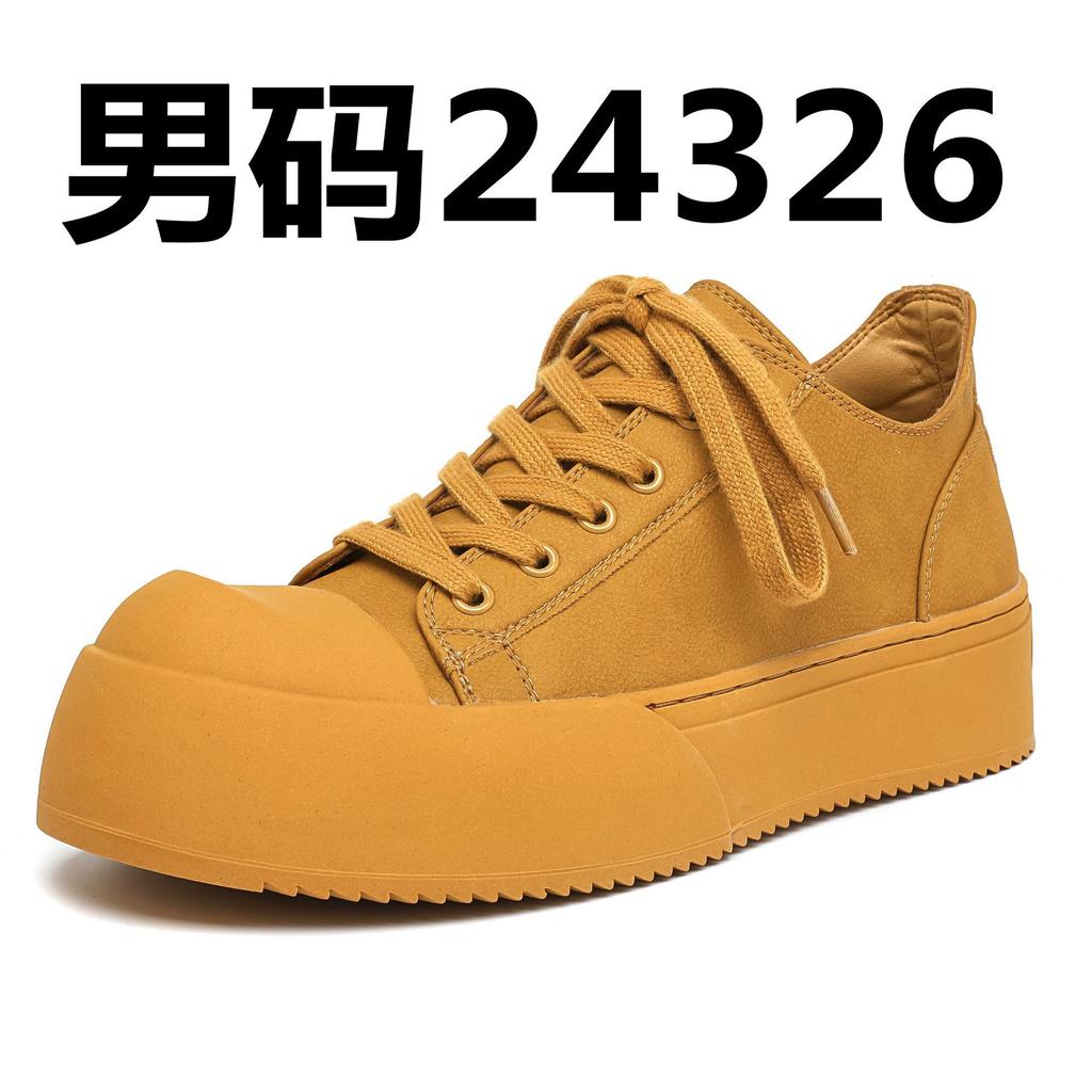 Men's Shoes American Lace-up Sports Men's Board Shoes Big Head Casual Platform Heightening Derby Shoes 24326-A