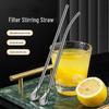 Eco-Friendly Stainless Steel Straw Spoon & Stirrer for Coffee, Milk Tea, and Juice