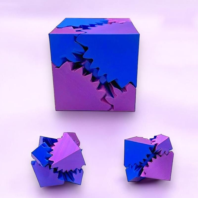 Gear Ball 3D Printed Fidget Toys Spin Ball or Cube Stress Relief Desk Toy Anxiety Relax Activity For Adults Kids Gift
