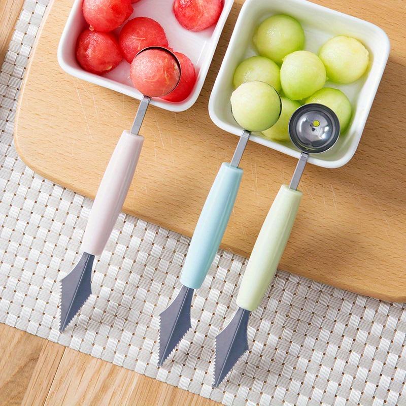 

1pc, Stainless steel double headed fruit carving knife - suitable for watermelon and other kitchen tools, easy to carve