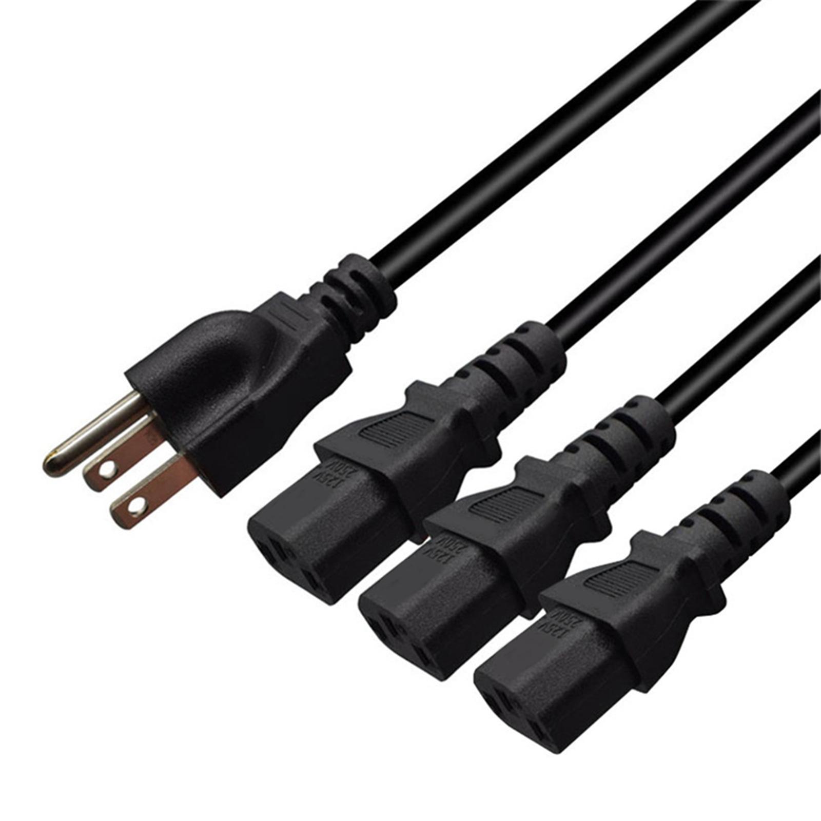 

Computer Power Splitter Cord NEMA 5-15P to 3x C13 C13 Y-Cable Power Cord Y Splitter Cable for 3 Devices 1