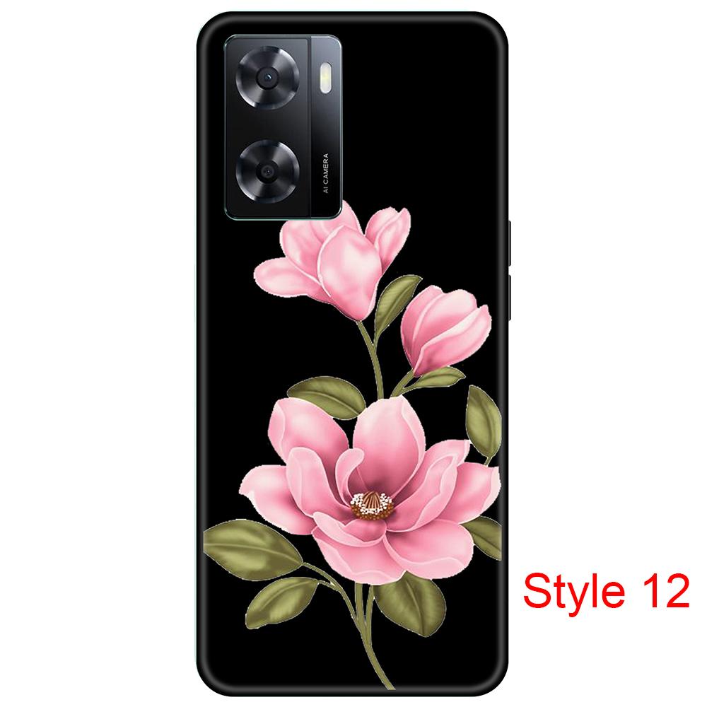 Black Case for Oppo A57 4G OppoA57 PFTM20 Cute Cartoon bumper Soft Silicon 6.56inch shockproof Full protection Cover