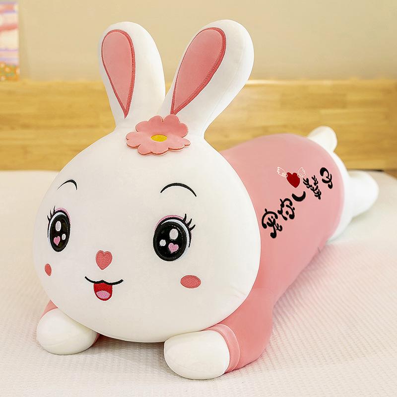 Cute Internet celebrity rabbit plush toy doll girl sleeping pillow children's doll long side sleeping leg pillow