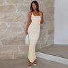 Women's Summer New Fashion Sexy Halter Split Slim Lace-up Dress