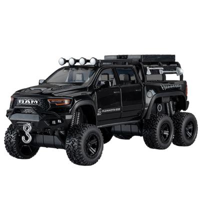 1/32 DODGE Tyrannosaurus RAM 1500 REX Alloy Pickup Модель автомобіля Литий під тиском металевий позашляховик Модель автомобіля Звук Світло Дитяча іграшка Подарунок