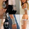 Stylish Ethnic Dance Cuff Armband & Long Dangle Earrings Set