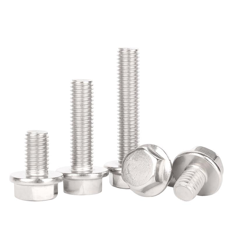 GUWANJI 304 Stainless Steel Hex Flange Head Bolt with Washer