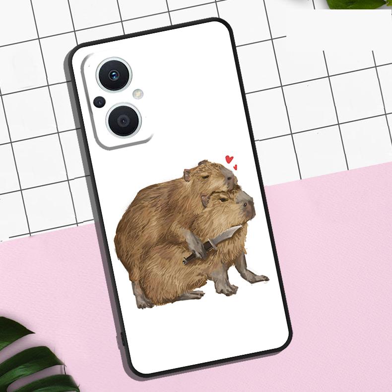 

Cute Cartoon Capybara Case For OPPO Reno 13F 13 12 12F 11 11F 8T 7 8 10 Pro OPPO Find X8 Pro X6 X3 X5 Lite Cover OPPO Find X8 Pro